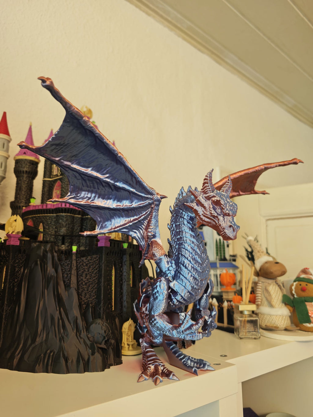 Majestätischer Fantasy-Drache – XXL Sammlerfigur mit 42 cm Flügelspannweite