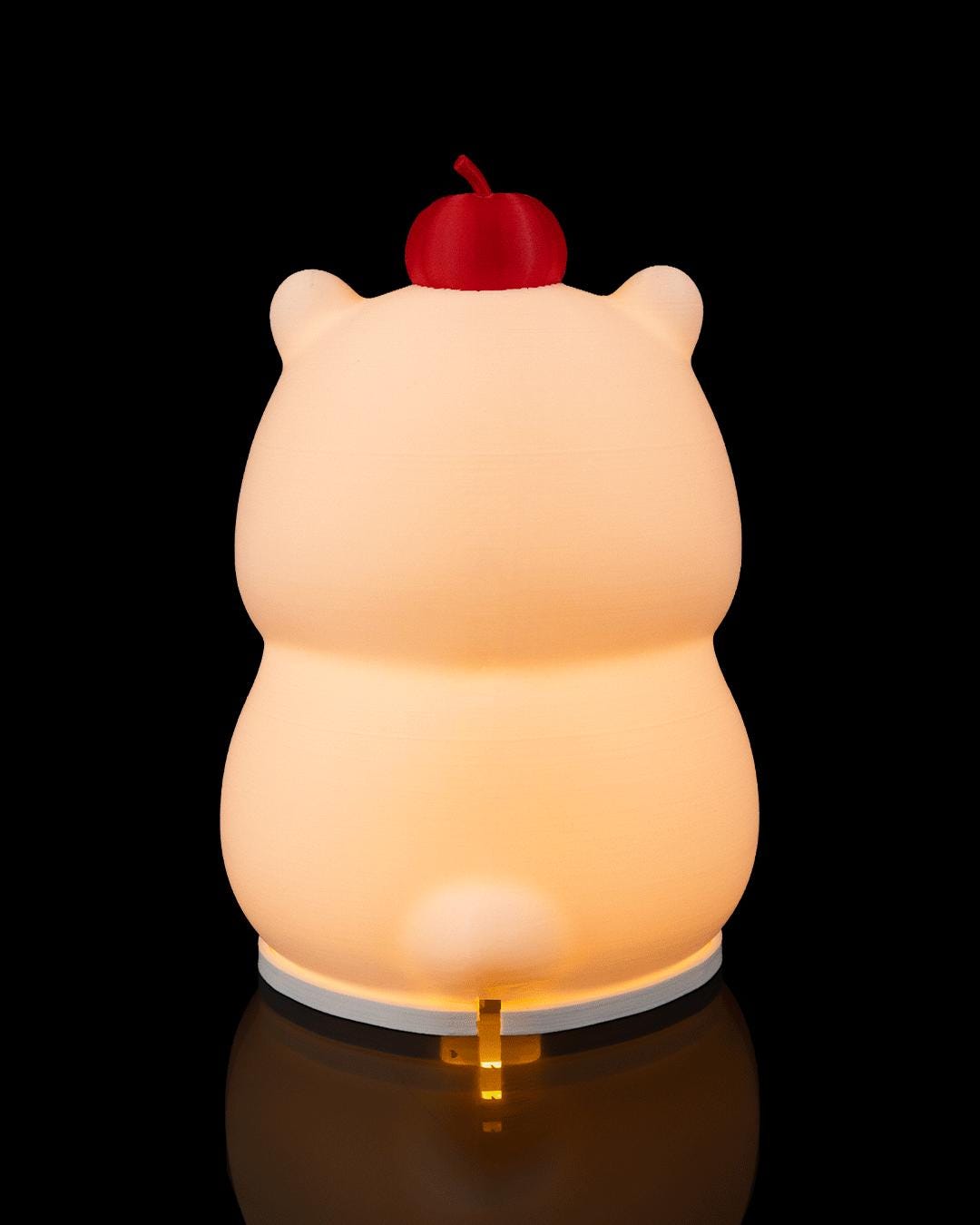Bärenlampe mit Kirsche – 18 cm Design-Nachttischlampe