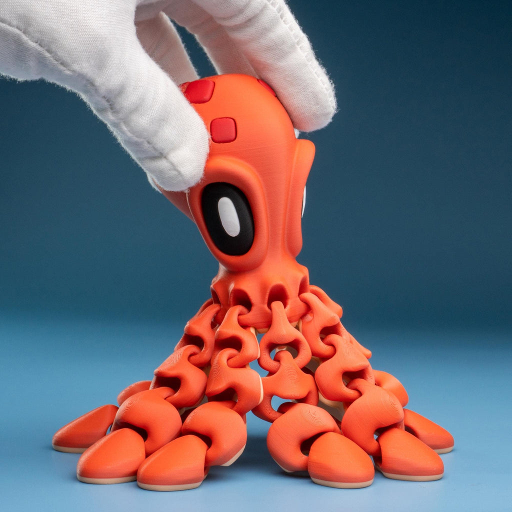 Flexi Oktopus Magnet – Bewegliche 3D-Druck Figur mit zwei Krebsen