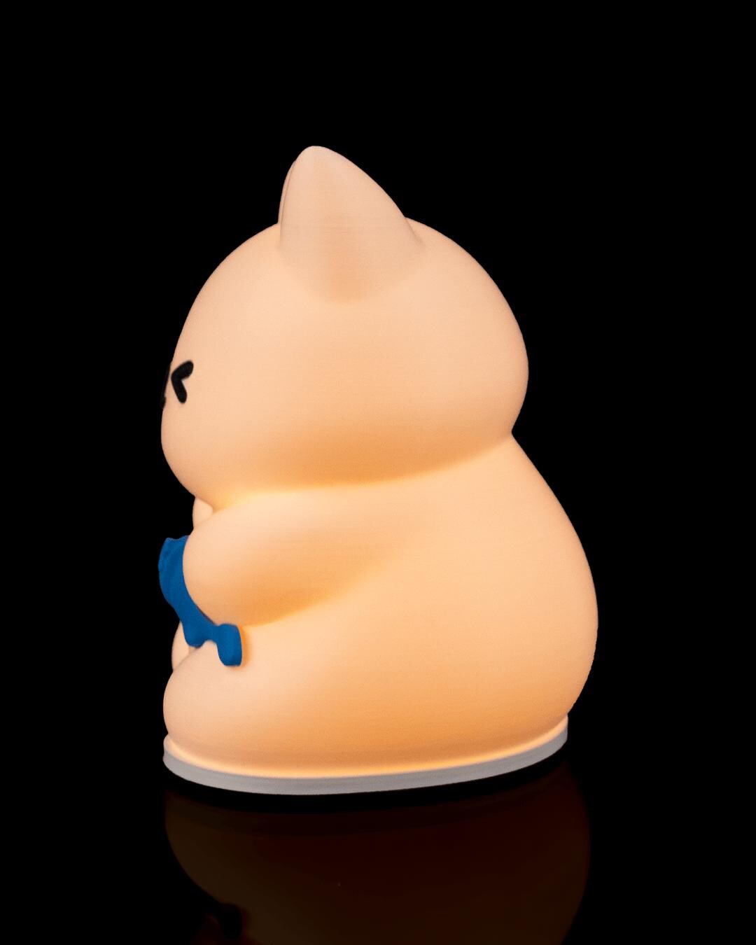 Cat Night Light – Katzen Tischlampe mit Fisch