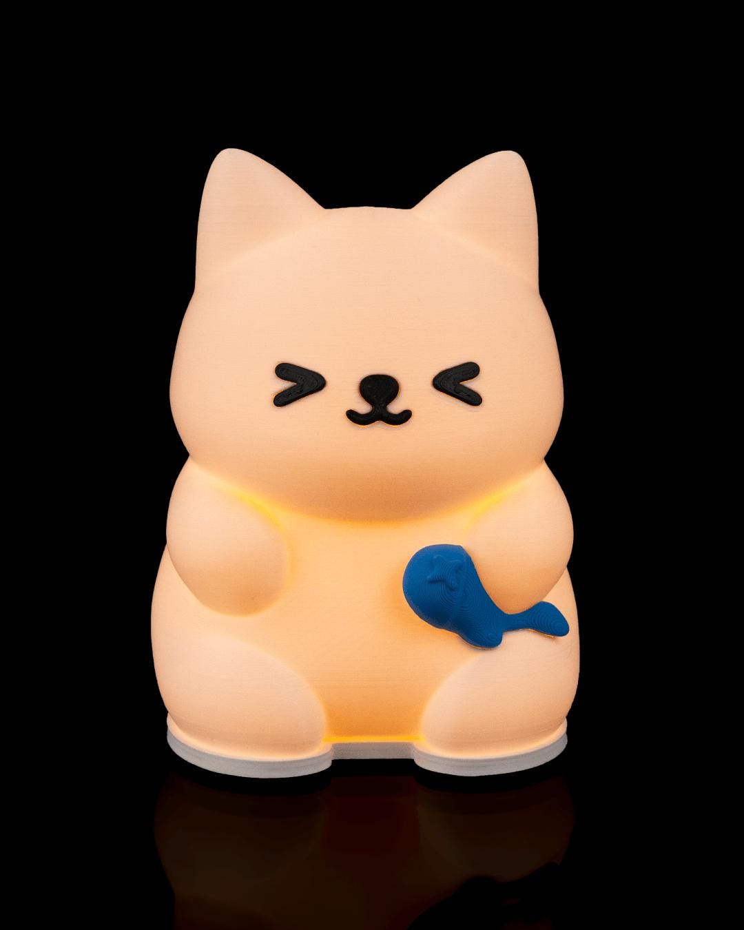 Cat Night Light – Katzen Tischlampe mit Fisch