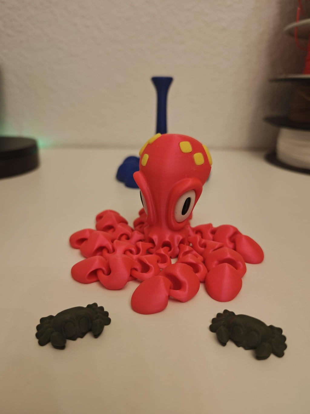 Flexi Oktopus Magnet – Bewegliche 3D-Druck Figur mit zwei Krebsen