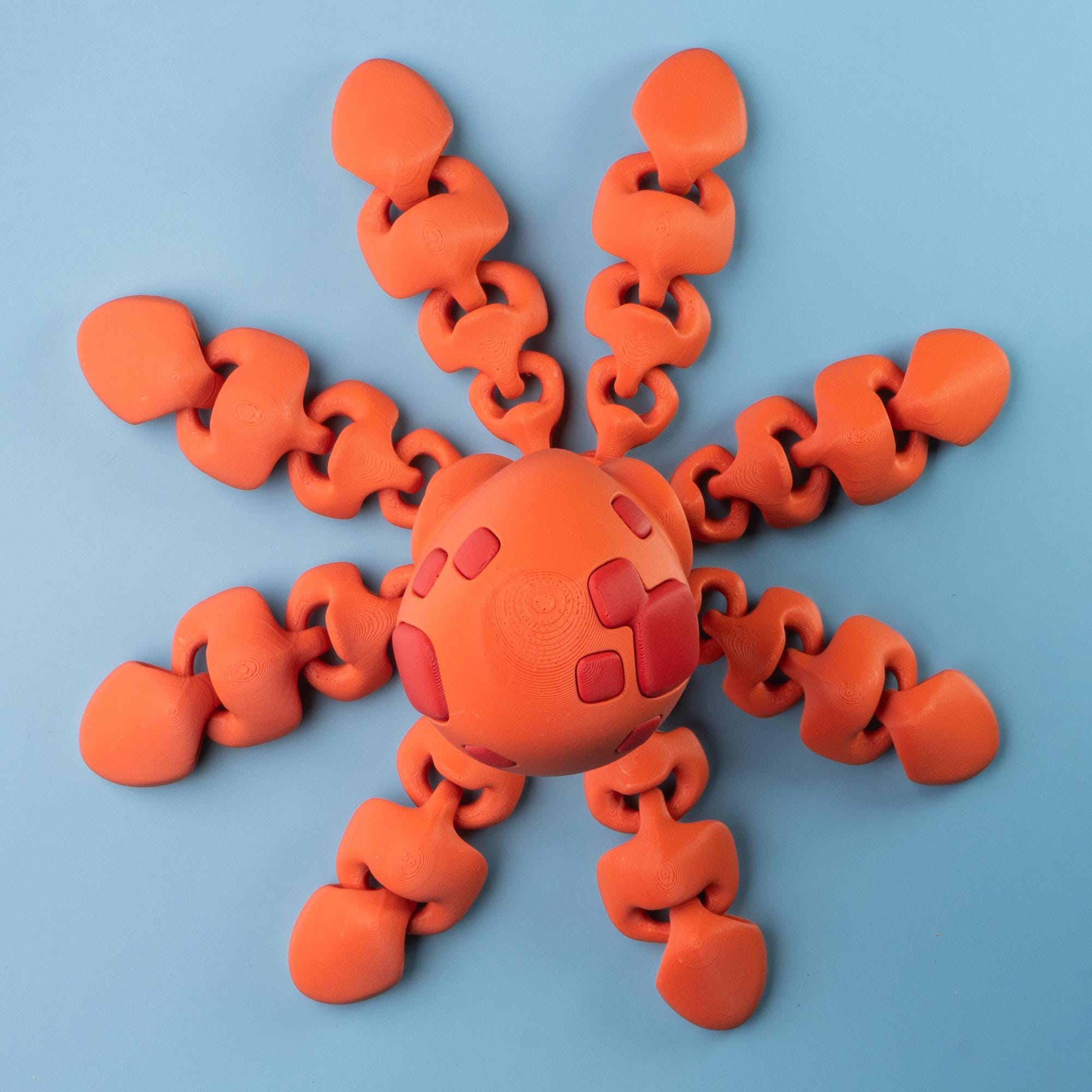 Flexi Oktopus Magnet – Bewegliche 3D-Druck Figur mit zwei Krebsen